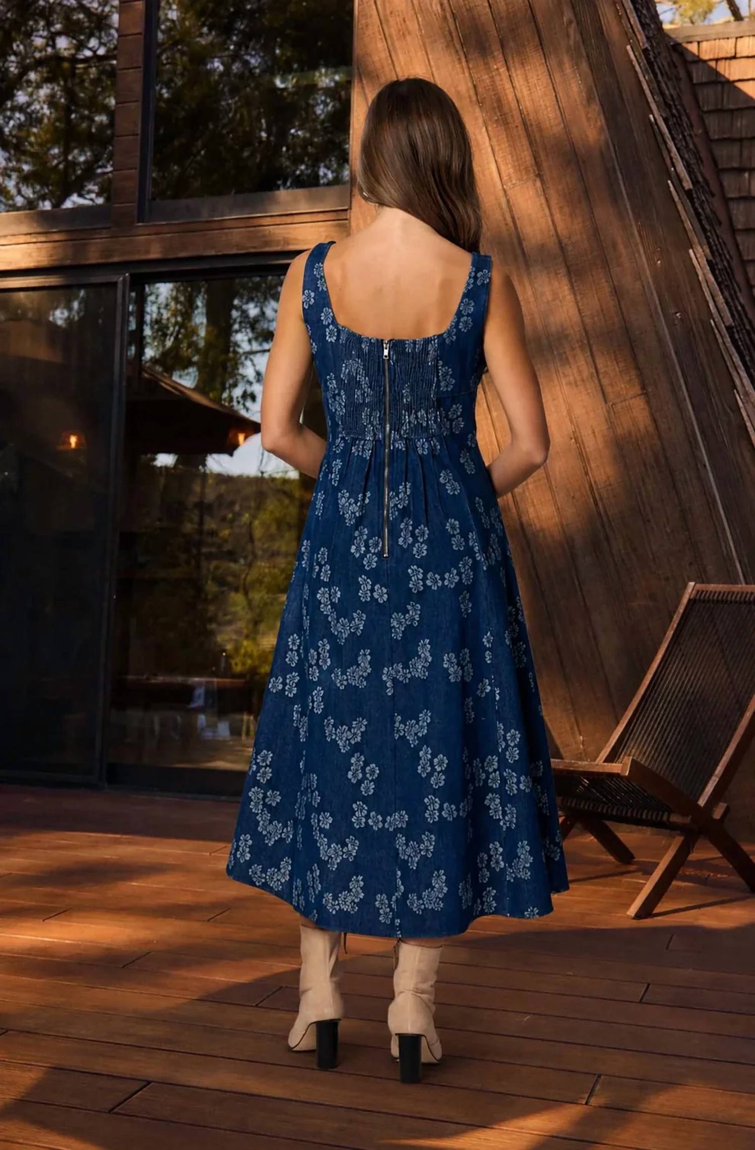 Blu Pepper - Saddlebrook Floral Denim Dress