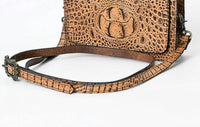 American Darling - Women's Crocodile Tooled Crossbody Purse