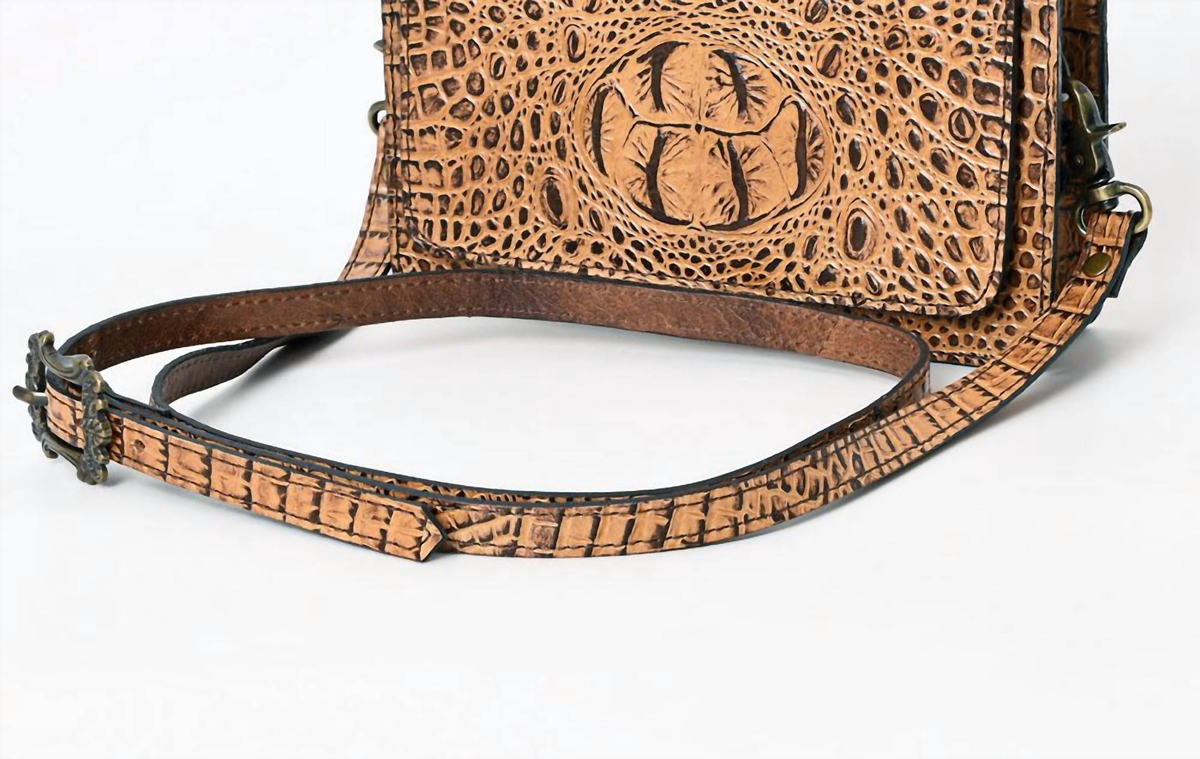 American Darling - Women's Crocodile Tooled Crossbody Purse