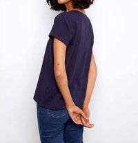 Charlie B - Organic Cotton Drop Shoulder V-neck T-shirt