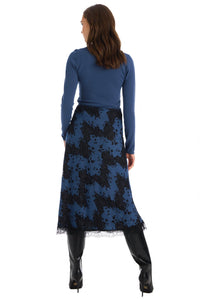 ALLISON NEW YORK Solid Rita Top in blue - women's long sleeve top - detail view
