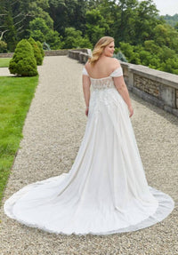 MORILEE Elysia Off The Shoulder A-line Wedding Dress - Plus in ivory almond honey - women's dress - alternate view