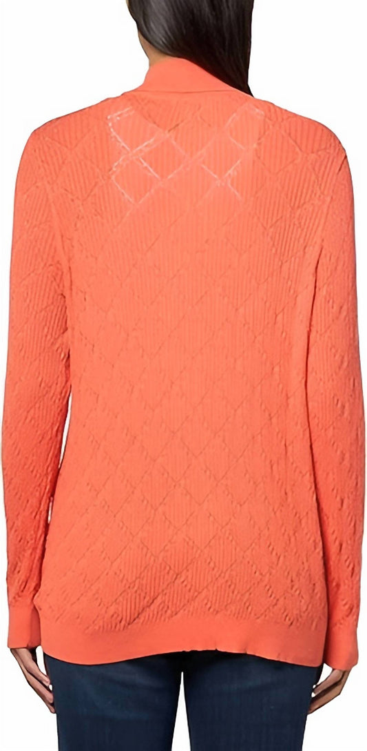 Multiples - Cuffed Long Sleeve Zip Sweater Cardigan