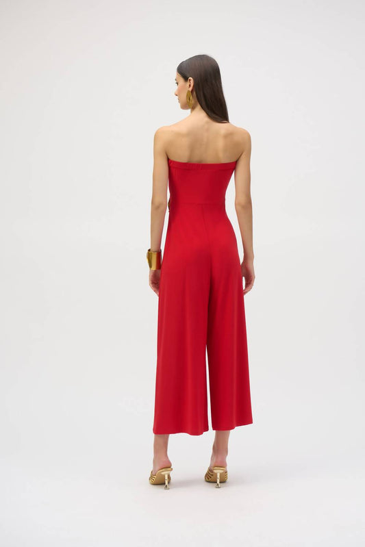 Joseph Ribkoff - Strapless Wrap Front Cropped Jumpsuit