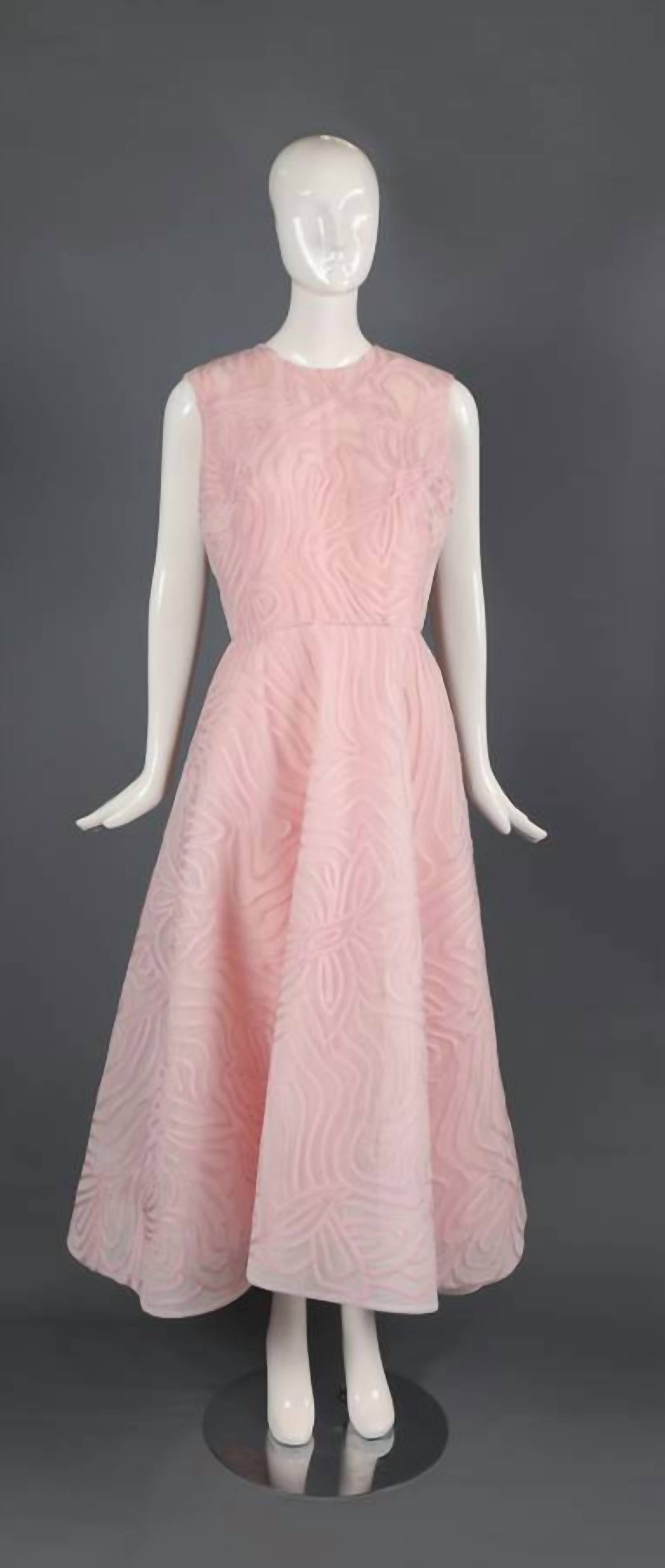 Monique Lhuillier - A-line Jewel Neck Midi Dress