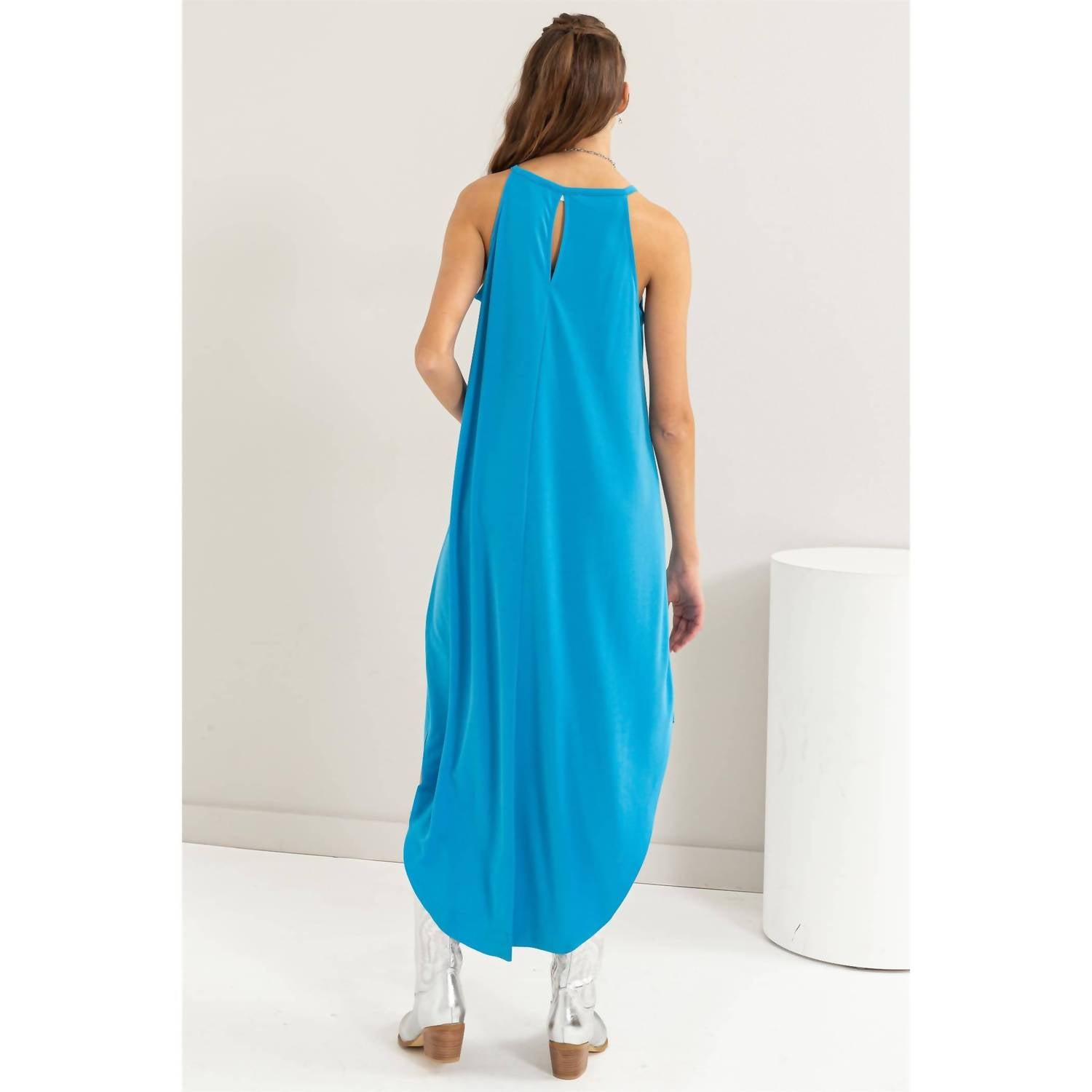 Hyfve - Halter Neck Asymmetrical Midi Dress