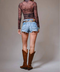 Blue B - Grit & Grace Mesh Mock Neck Top