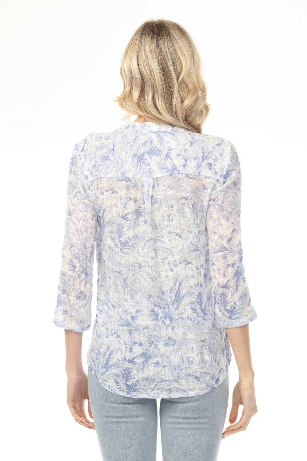 Charlie B - Printed Roll-up Sleeve Blouse