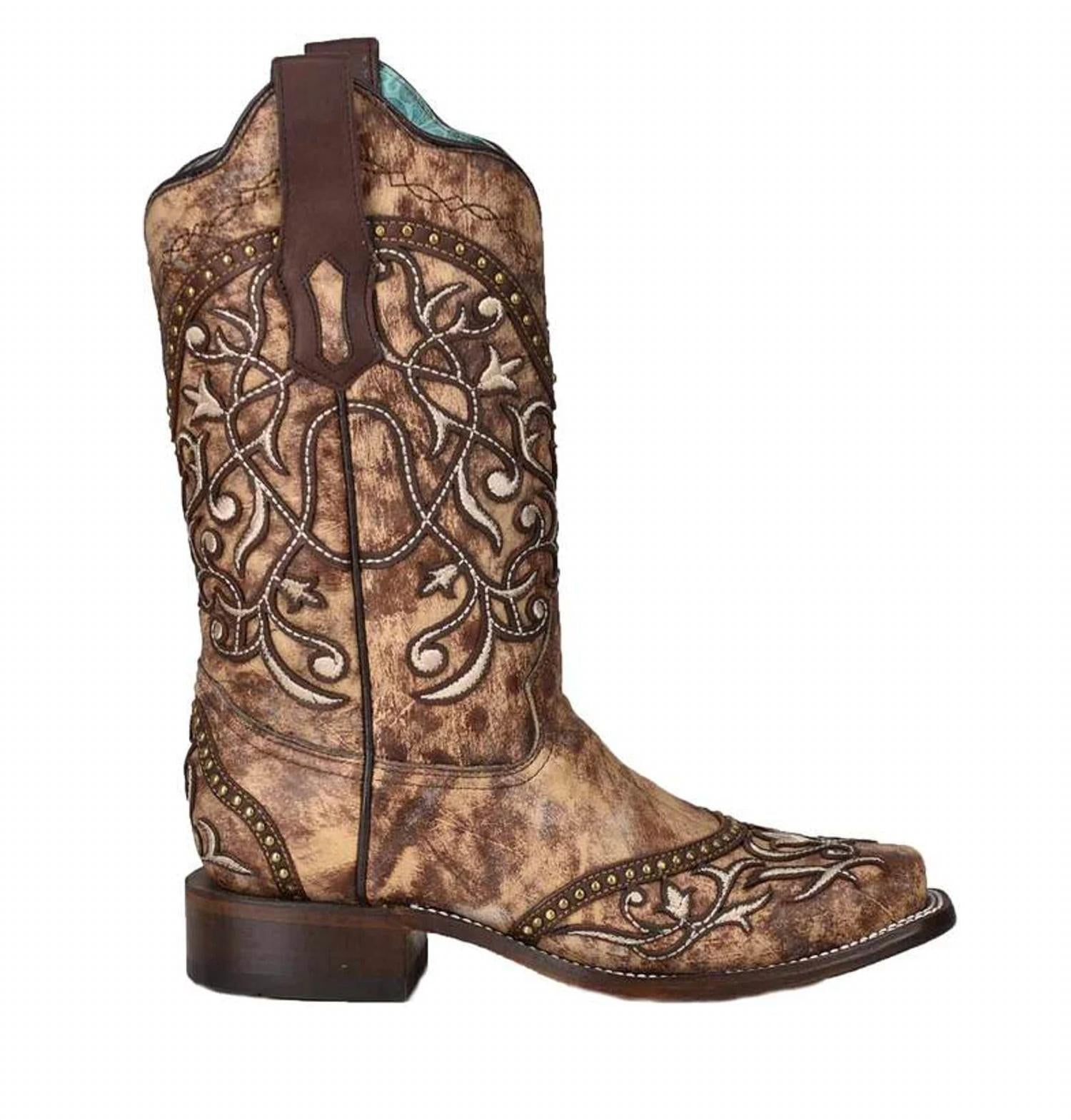 Corral - Women's Overlay With Studs Square Toe Boots