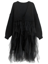 Madonna & Co. - Tulle Trim Sweater Dress