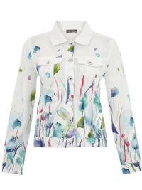 Dolcezza - Misty Blossom Print Linen Jacket