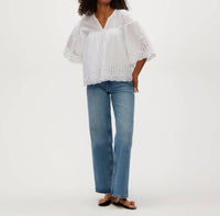 Michael Stars - Gloria Eyelet Flutter Top