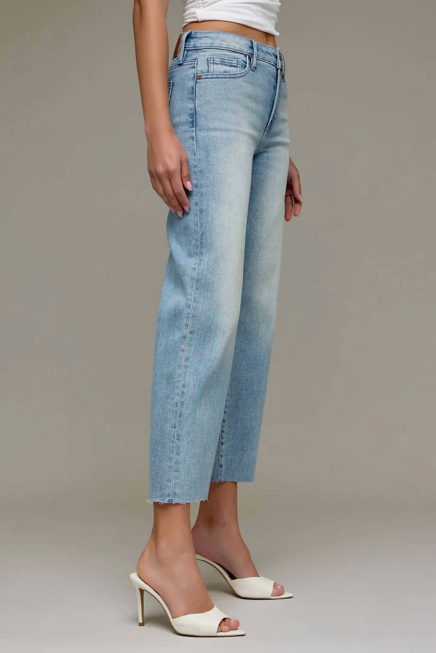 Hidden - Ella Mid Rise Crop Straight Leg Jeans