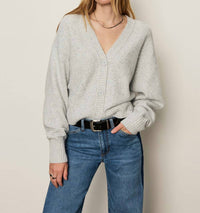 Sanctuary Shimmer Relaxed Fit Cardigan in heather grey - women's cardigan