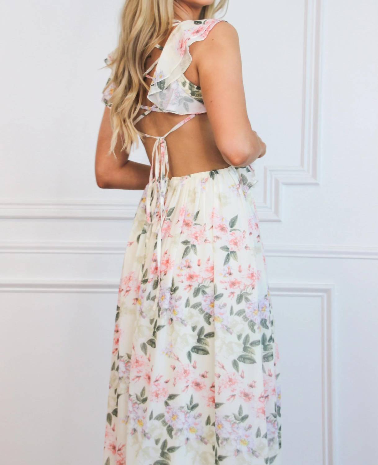 Maniju - Garden Romance Cutout Floral Maxi Dress