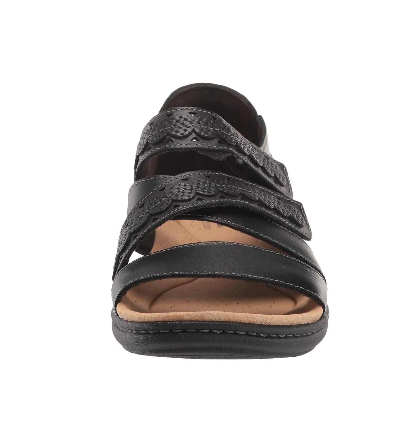 Clarks Women's Laurieann Holly Sandal in black leather - women's sandal - view 4