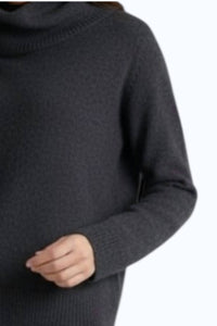 Brodie Cashmere Luxe Cashmere Cowl Neck Jumper in cygnet - women's sweater - detail view