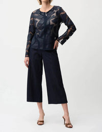Joseph Ribkoff - Leatherette Mesh Jacket