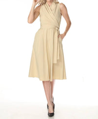 Joseph Ribkoff - Belted Poplin Midi Wrap Dress