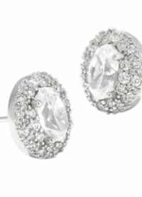 Kendra Scott Women's Bella Stud Earrings in silver - women's jewelry - detail view