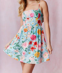 Peach Love - Blossom Back Bow Dress