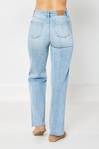 Judy Blue - High Waisted Rigid Magic 90's Destroy Straight Jeans