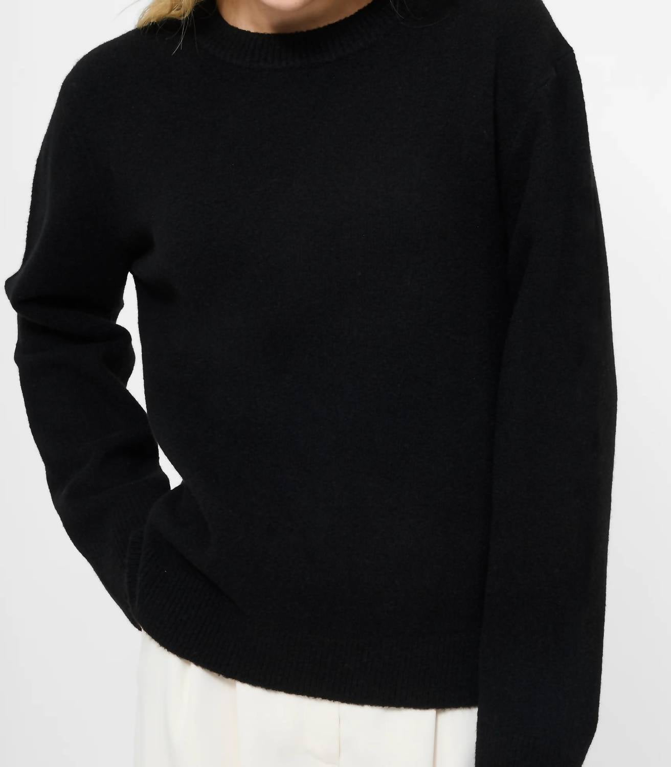 FRENCH CONNECTION Emilia Knit Boyfriend Sweater in black - women's sweater - view 6