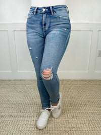Vervet By Flying Monkey - Oaklee Distressed High-rise Raw Hem Skinny Jeans