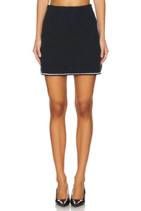 Theory - Wool Cashmere Felted Tweed Mini Skirt