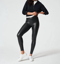 Spanx Faux Leather Leggings in black 3 - women's pants - view 4