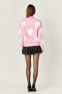 English Factory - Long-sleeve Heart Sweater