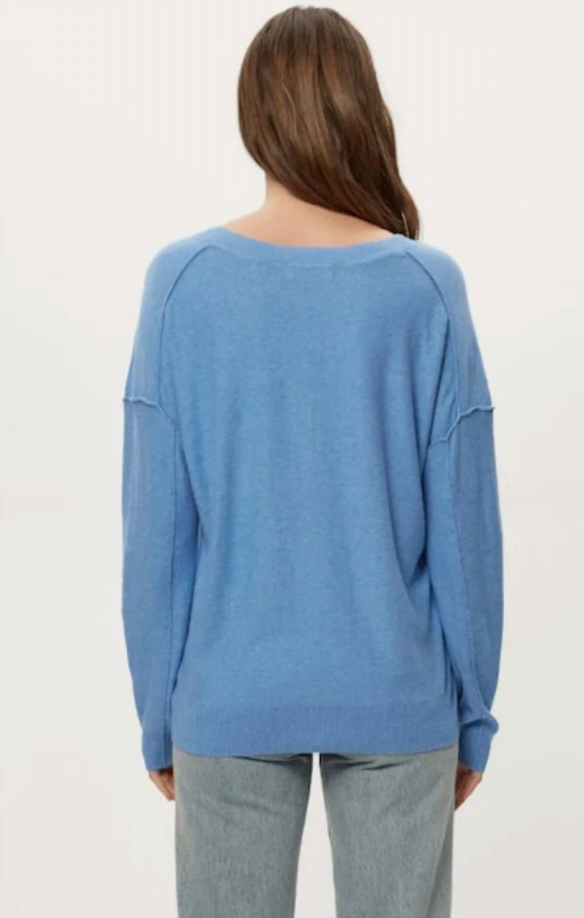 Michael Stars - Halsey Cashmere Blend V Neck Long Sleeve Pullover