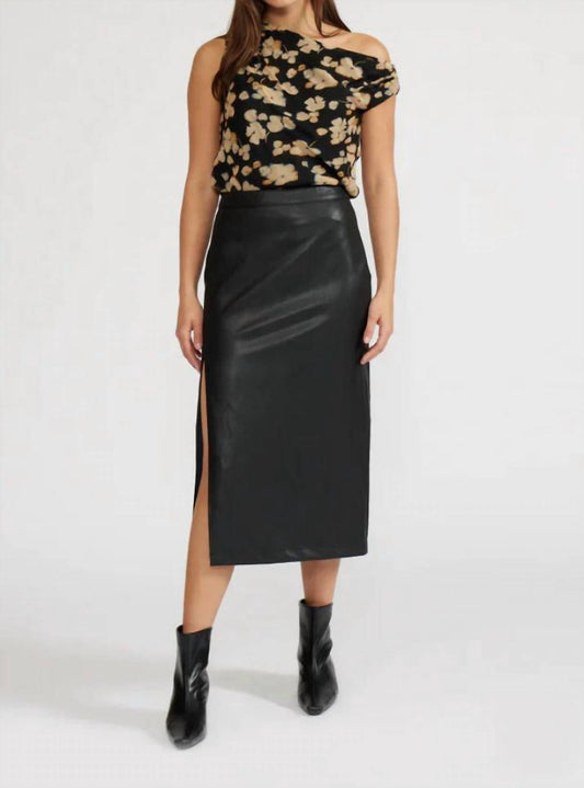 Lucy Paris - Cade Faux Leather Midi Skirt