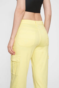 Bayeas Angel High Rise Cargo Straight Pants in light yellow - women's pants - view 4