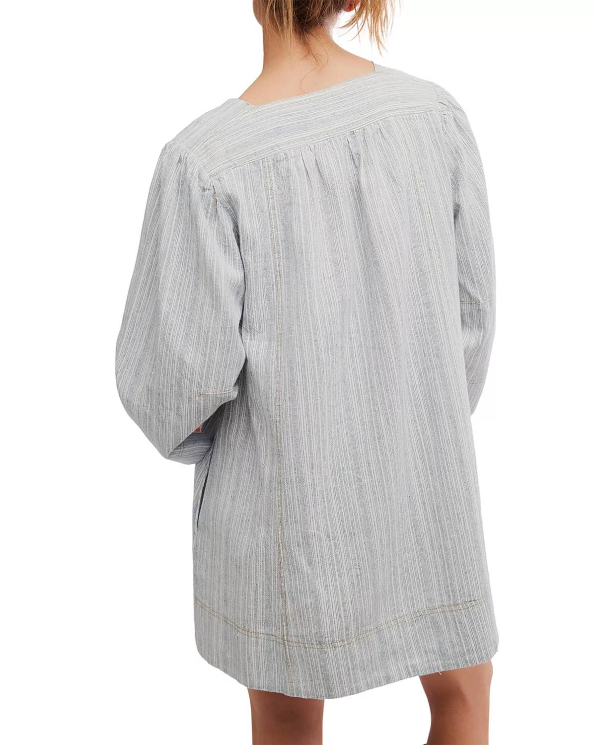 Free People Goldie Balloon Sleeve Dress in indigo combo - women's dress - view 6