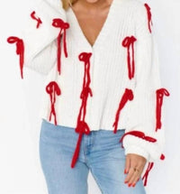Show Me Your Mumu Sweet carma cardi with bow in cream - women's cardigan