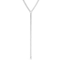 Eklexic - Women's Micro Link Curb Chain Lariat Necklace