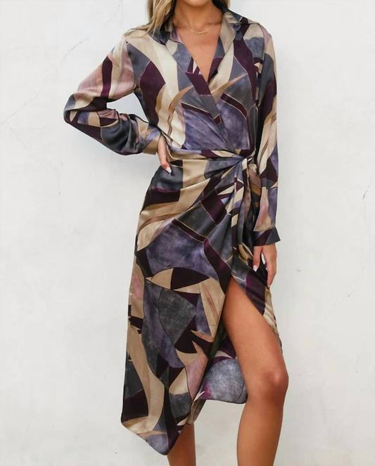 Dress Forum - Printed Midi Wrap Dress