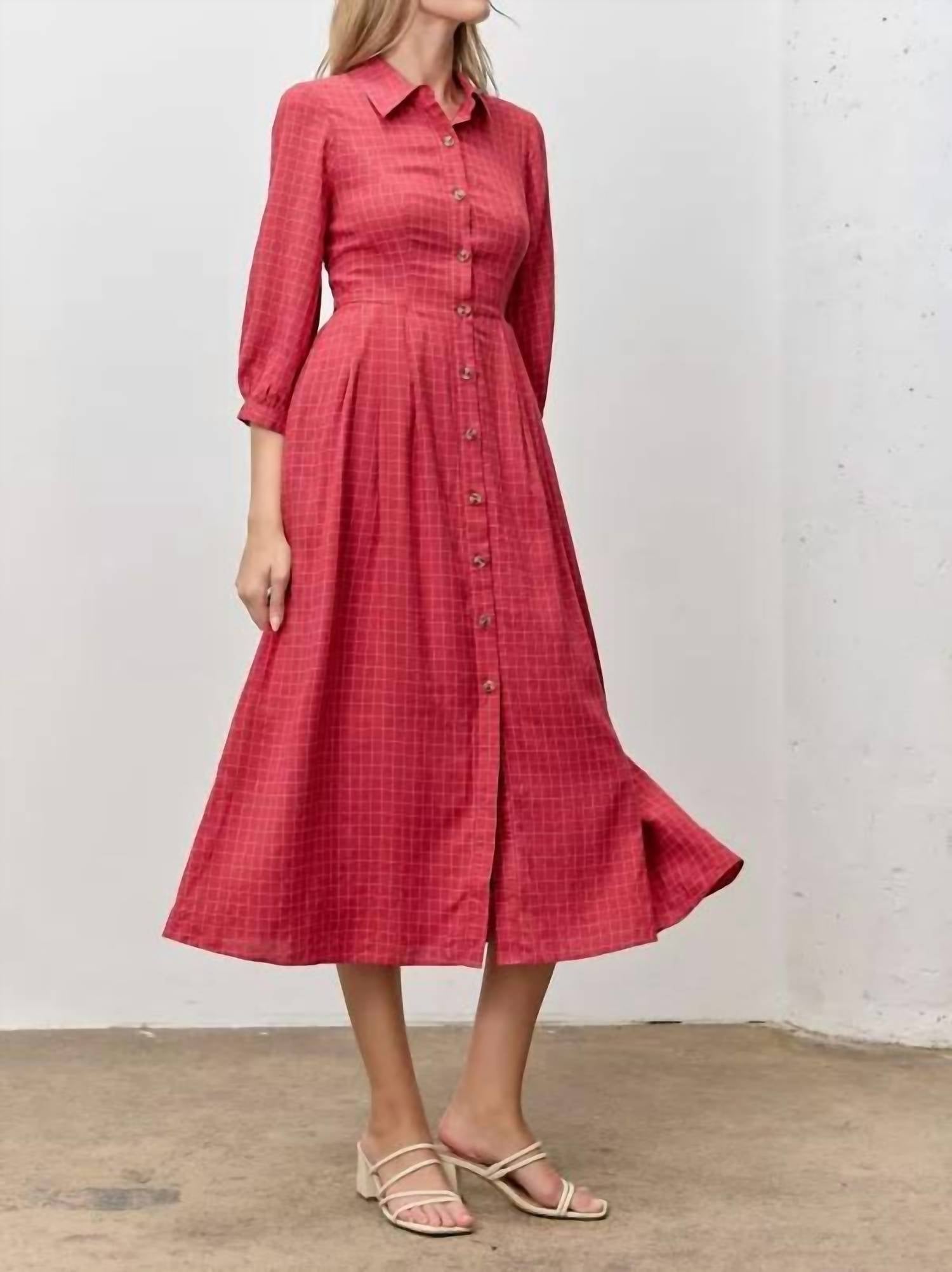 Polagram Harlem Midi Dress in red - women's dress