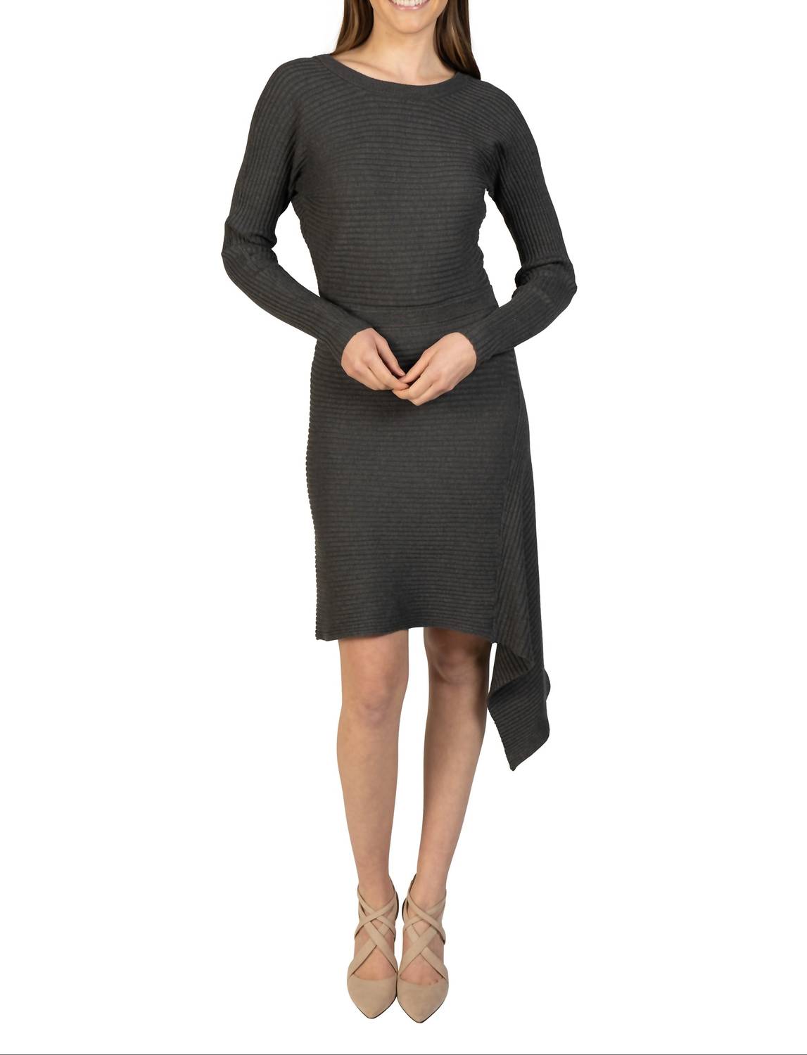 Love Token - Asymmetrical Knit Sweater Dress