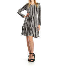 Papillon - Geo Tiered Stretch Sweater Dress