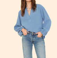 XIRENA Arielle Top in harbor blue - women's blouse