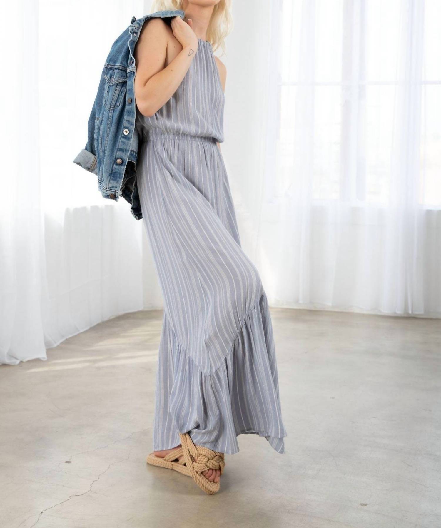 Lovestitch - Tunnel Halter Tiered Maxi Dress