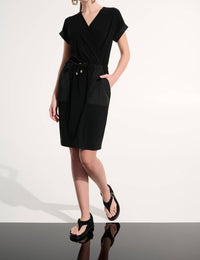 Joseph Ribkoff - silky knit and memory straight wrap dress