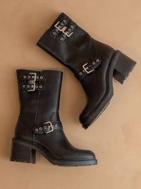 OASIS SOCIETY Women's Rider Mid-calf Moto Boot in black - women's shoe - view 4