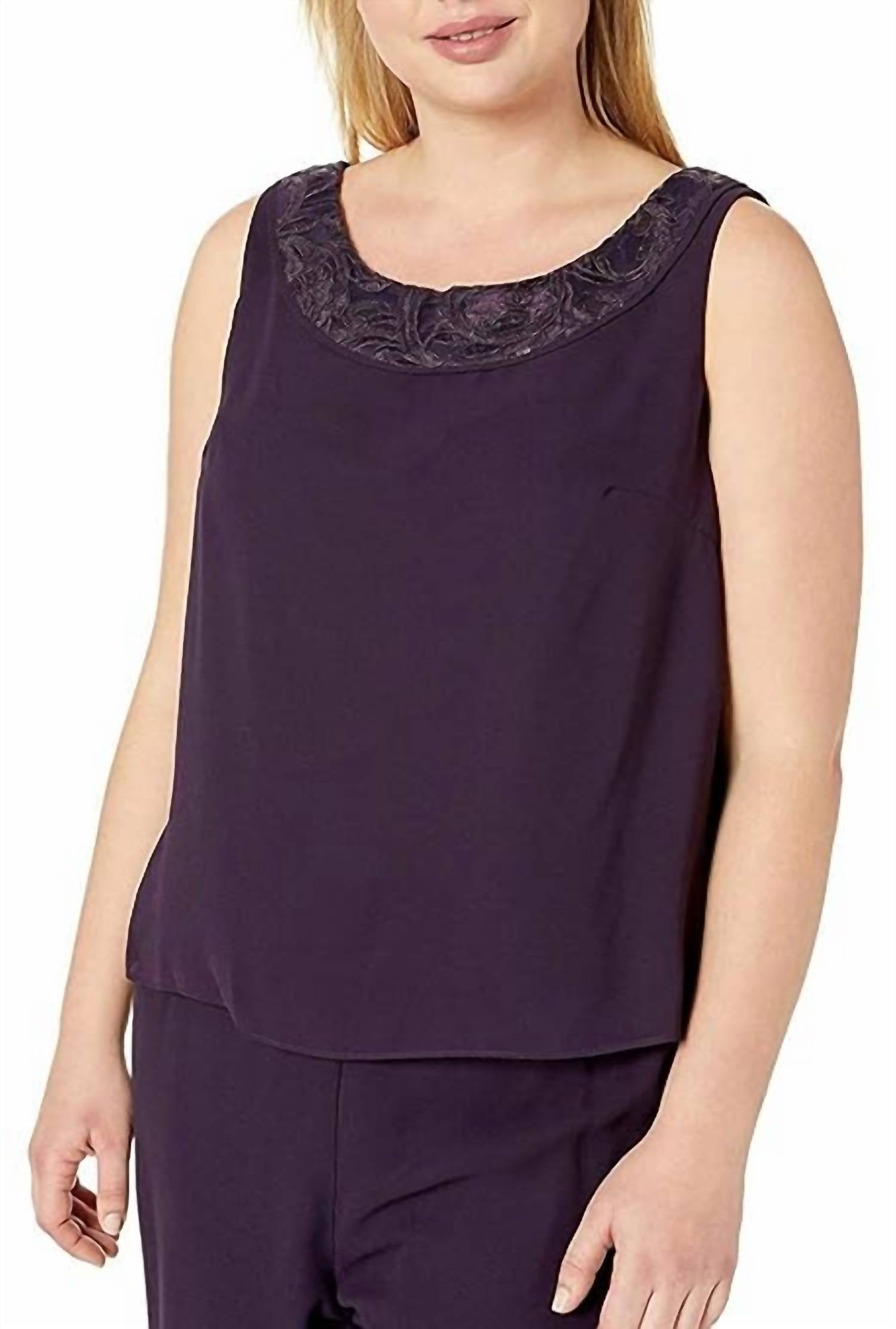 Le Bos - Pleated Charmeuse Trim Pant Set