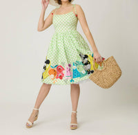 Unique Vintage - Mickey Fruit Salad Swing Dress