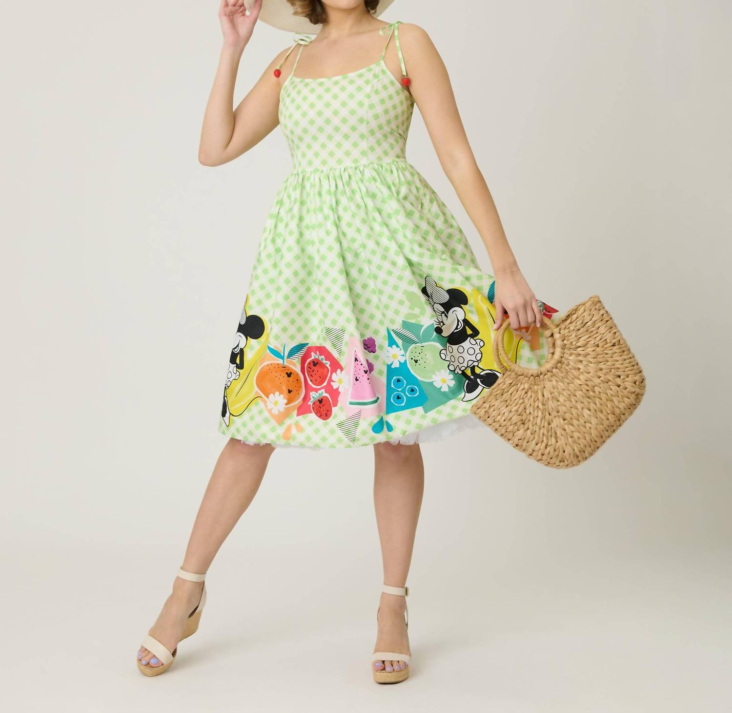 Unique Vintage - Mickey Fruit Salad Swing Dress
