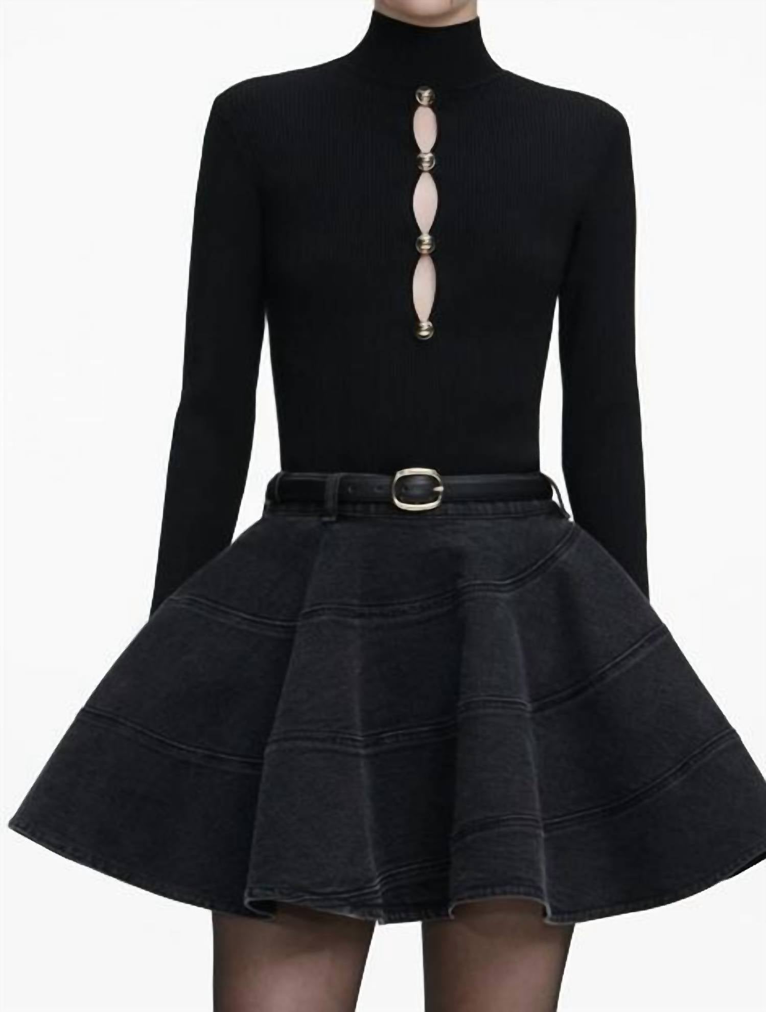 Self-Portrait - Keyhole Knit Top
