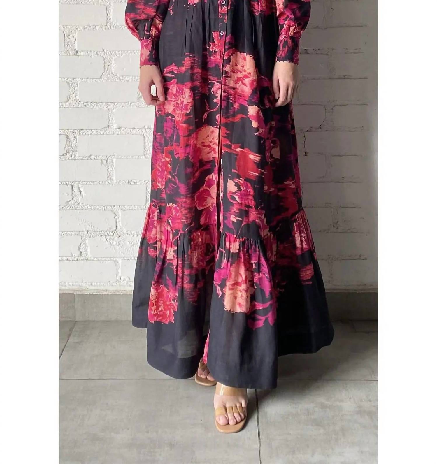 HEMANT & NANDITA Zina Long Dress in pink - women's dress